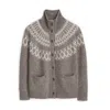 Alex Mill Louie Fairisle Cardigan In Taupe