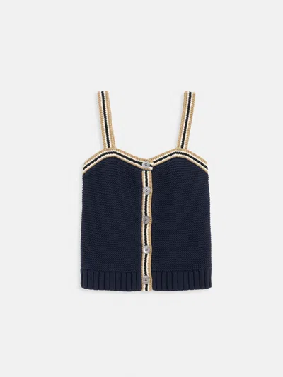 Alex Mill Emmy Cami In Cotton In Dark Navy Combo