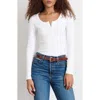 Alex Mill Everyday Long Sleeve Rib Henley In Sea Salt