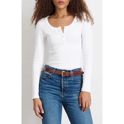 Alex Mill Everyday Long Sleeve Rib Henley In Sea Salt