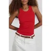 Alex Mill Everyday Rib Tank In Berry Red
