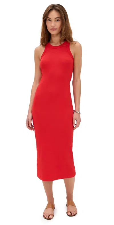 Alex Mill Everyday Rib Tank Dress Tomato In Red
