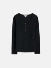 Alex Mill Everyday Ribbed Henley In Black