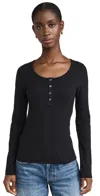 Alex Mill Everyday Ribbed Cotton-blend Jersey Top In Black