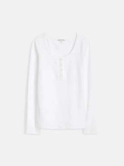 Alex Mill Everyday Ribbed Henley In Sea Salt