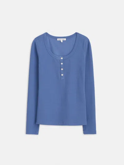 Alex Mill Everyday Ribbed Henley In Wild Blueberry