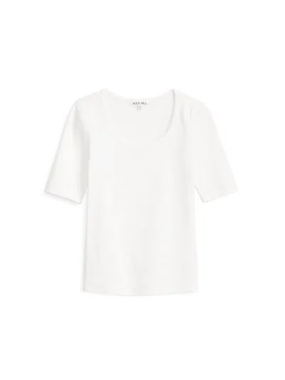 Alex Mill Everyday Ribbed Scoop Neck Tee In Sea Salt