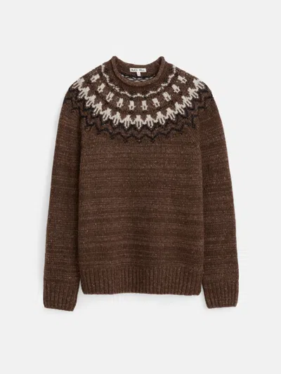 Alex Mill Fair Isle Rollneck Sweater In Brown