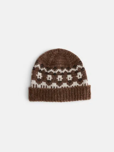 Alex Mill Fairisle Beanie In Brown