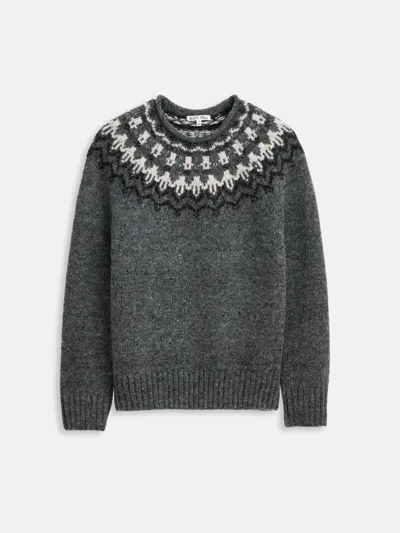 Alex Mill Fairisle Rollneck Sweater In Alpaca In Gray