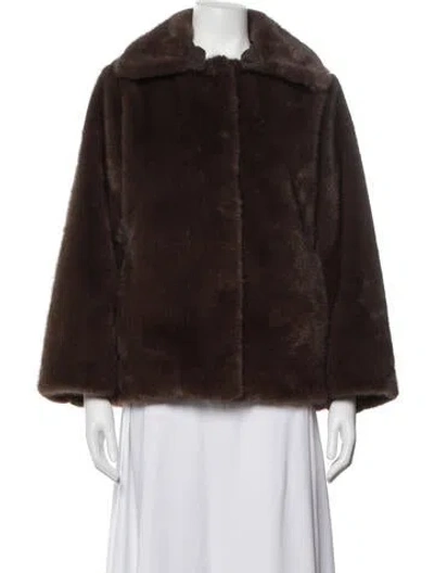 Pre-owned Alex Mill Faux Fur Coat In Brown