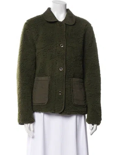Pre-owned Alex Mill Faux Fur Jacket In Green