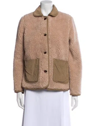 Pre-owned Alex Mill Faux Fur Jacket In Neutral