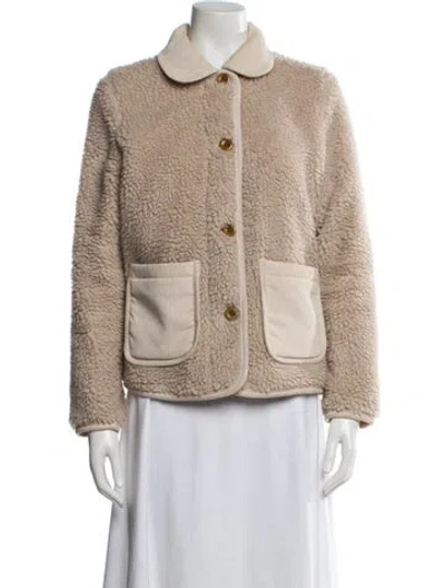 Pre-owned Alex Mill Faux Fur Jacket In Neutral