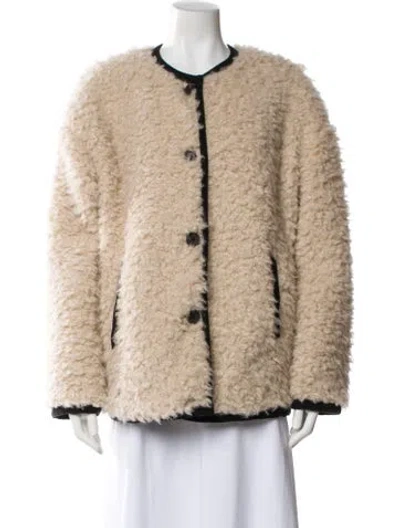 Pre-owned Alex Mill Faux Fur Jacket In Neutral
