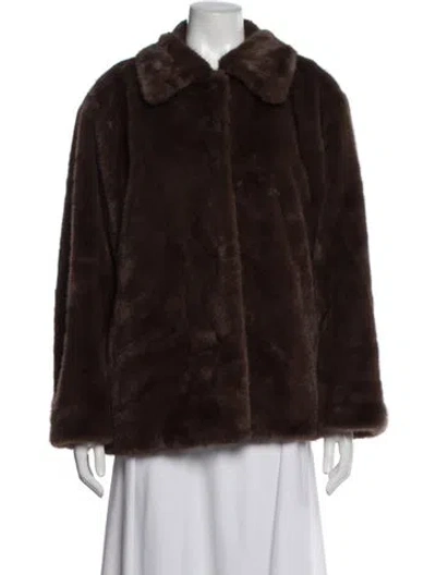Pre-owned Alex Mill Faux Fur Jacket W/ Tags In Brown