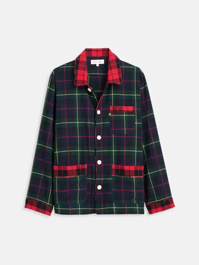 Alex Mill Flannel Sleep Shirt In Tartan In Green