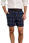 Alex Mill Flat Front Short In Navy Madras In Multi