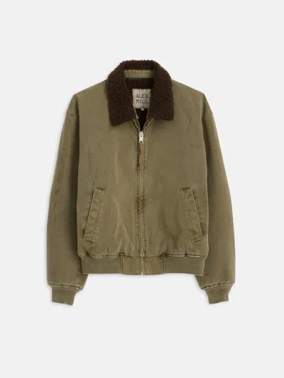 Alex Mill Flight Jacket In Canvas In Faded Olive