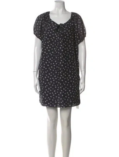 Pre-owned Alex Mill Floral Print Mini Dress In Black