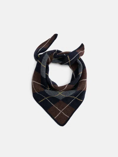 Alex Mill Flynn Argyle Handkerchief Scarf In Wool In Navy