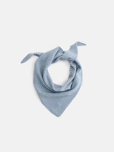 Alex Mill Flynn Striped Handkerchief Scarf In Wool In Blue/ivory