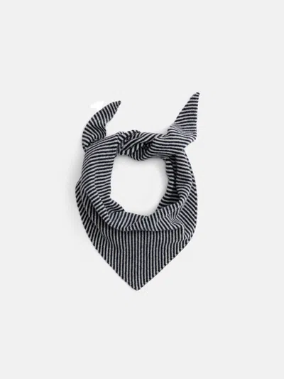 Alex Mill Flynn Striped Handkerchief Scarf In Wool In Navy/ivory