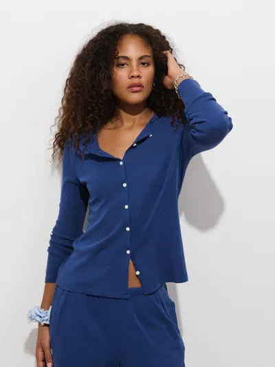 Alex Mill Frankie Cardigan In Cotton Rib In The Blues