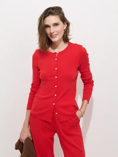 Alex Mill Frankie Cardigan In Cotton Rib In Tomato