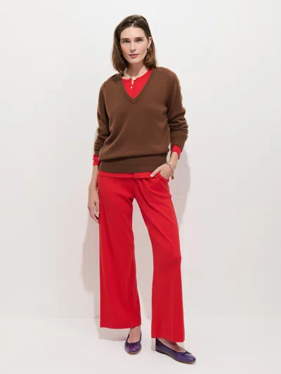 Alex Mill Frankie Pull On Pant In Cotton Rib In Tomato