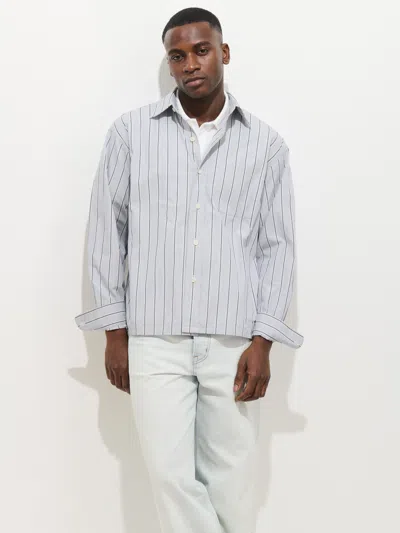 Alex Mill Franklin Striped Shirt In Cotton Poplin In Blue