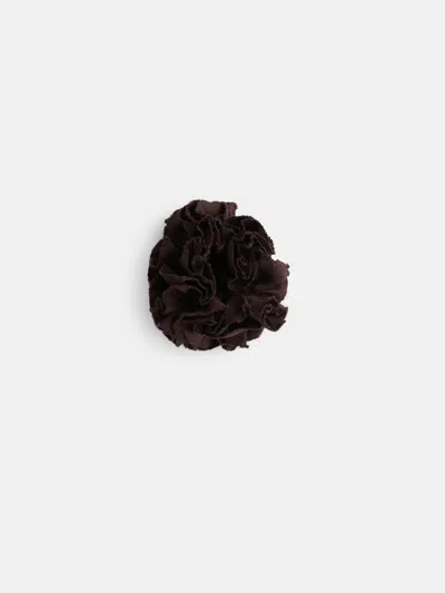 Alex Mill Frisee Hair Scrunchie In Linen In Dark Brown