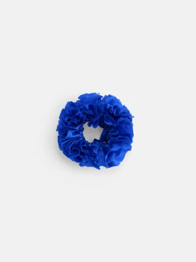 Alex Mill Frisee Hair Scrunchie In Silk In Cobalt Blue