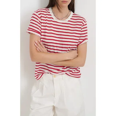 ALEX MILL ALEX MILL GARCON STRIPE LINEN BLEND T-SHIRT