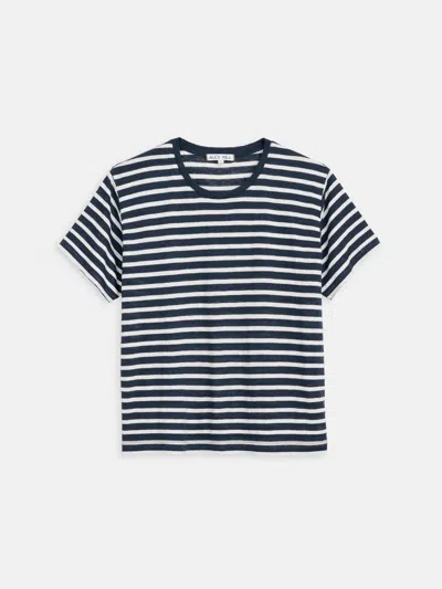 Alex Mill Garcon Striped Tee In Linen Cotton In Black