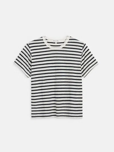 Alex Mill Garcon Striped Tee In Linen Cotton In Black