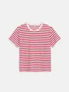 Alex Mill Garcon Striped Tee In Linen Cotton In Red
