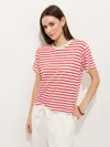 Alex Mill Garcon Striped Tee In Linen Cotton In Pink
