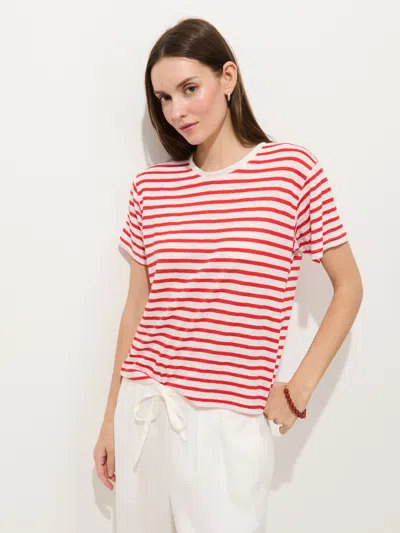 Alex Mill Garcon Striped Tee In Linen Cotton In Pink