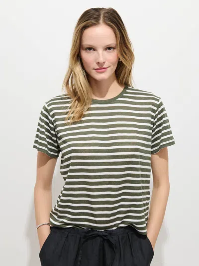 Alex Mill Garcon Striped Tee In Linen Cotton In Multi