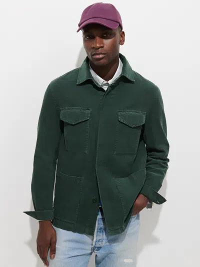 Alex Mill Garment Dyed Chore Jacket In Corduroy In Evergreen