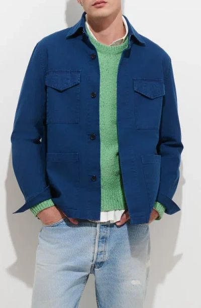 Alex Mill Garment Dyed Cotton Canvas Chore Jacket In Blue