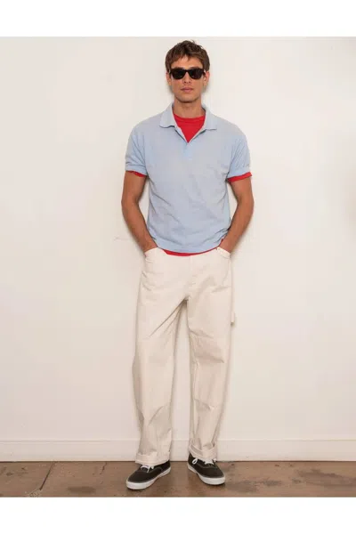 Alex Mill Garment Dyed Polo In Calm Blue In Multi