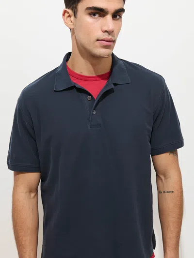 Alex Mill Garment Dyed Polo In Pique Cotton In Blue