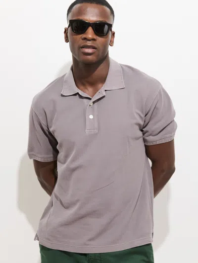 Alex Mill Garment Dyed Polo In Pique Cotton In Gray