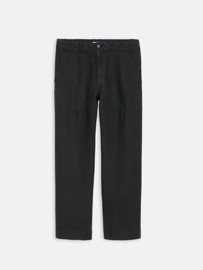 Alex Mill Garment Dyed Pull On Field Pant In Linen In Black