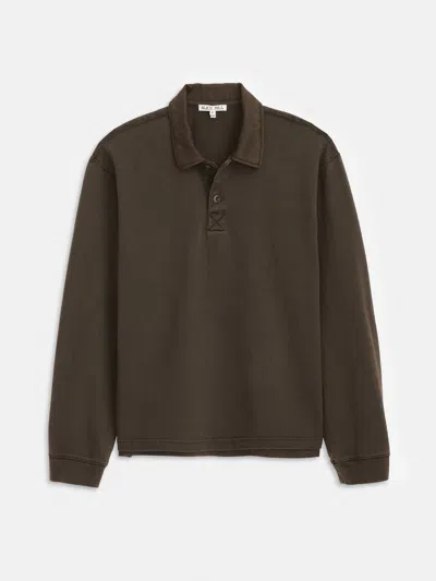 Alex Mill Garment Dyed Rugby Shirt In Cotton Jersey In Brown