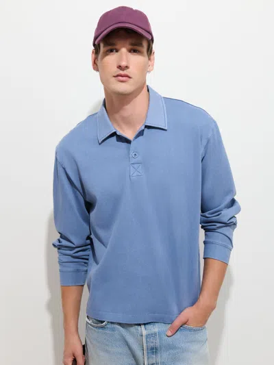 Alex Mill Garment Dyed Rugby Shirt In Cotton Jersey In Blue