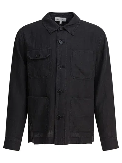 Alex Mill Garment Dyed Work Jacket In Recycled Denim In Black