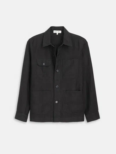 Alex Mill Garment Dyed Work Jacket In Linen In Black